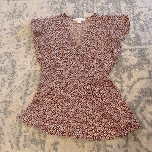 Floral wrap blouse